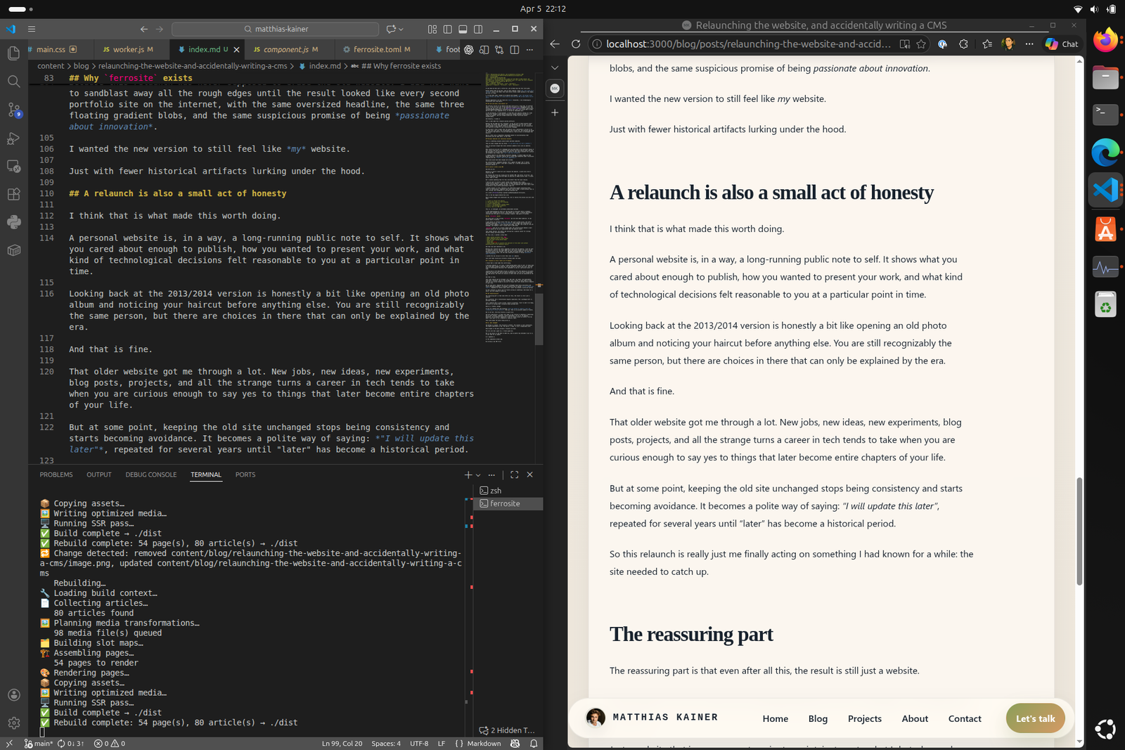 Relaunching the website, and accidentally writing a CMS