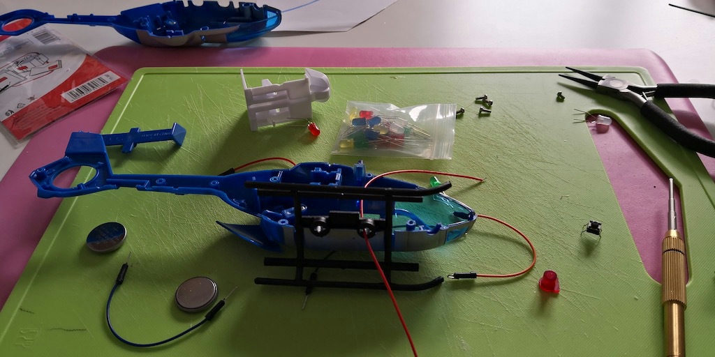 The opened up helicopter