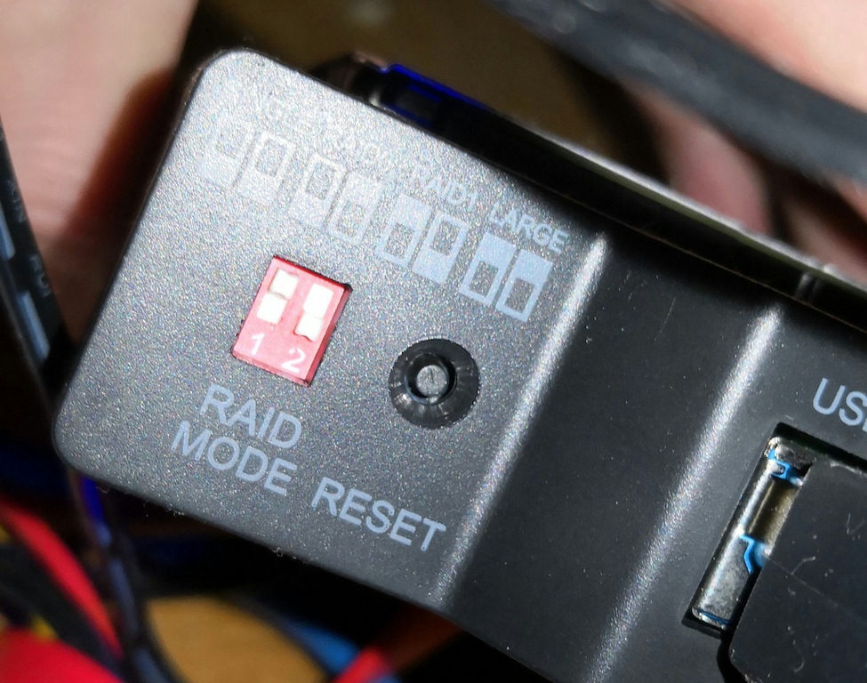 The RAID settings of the IcyBox