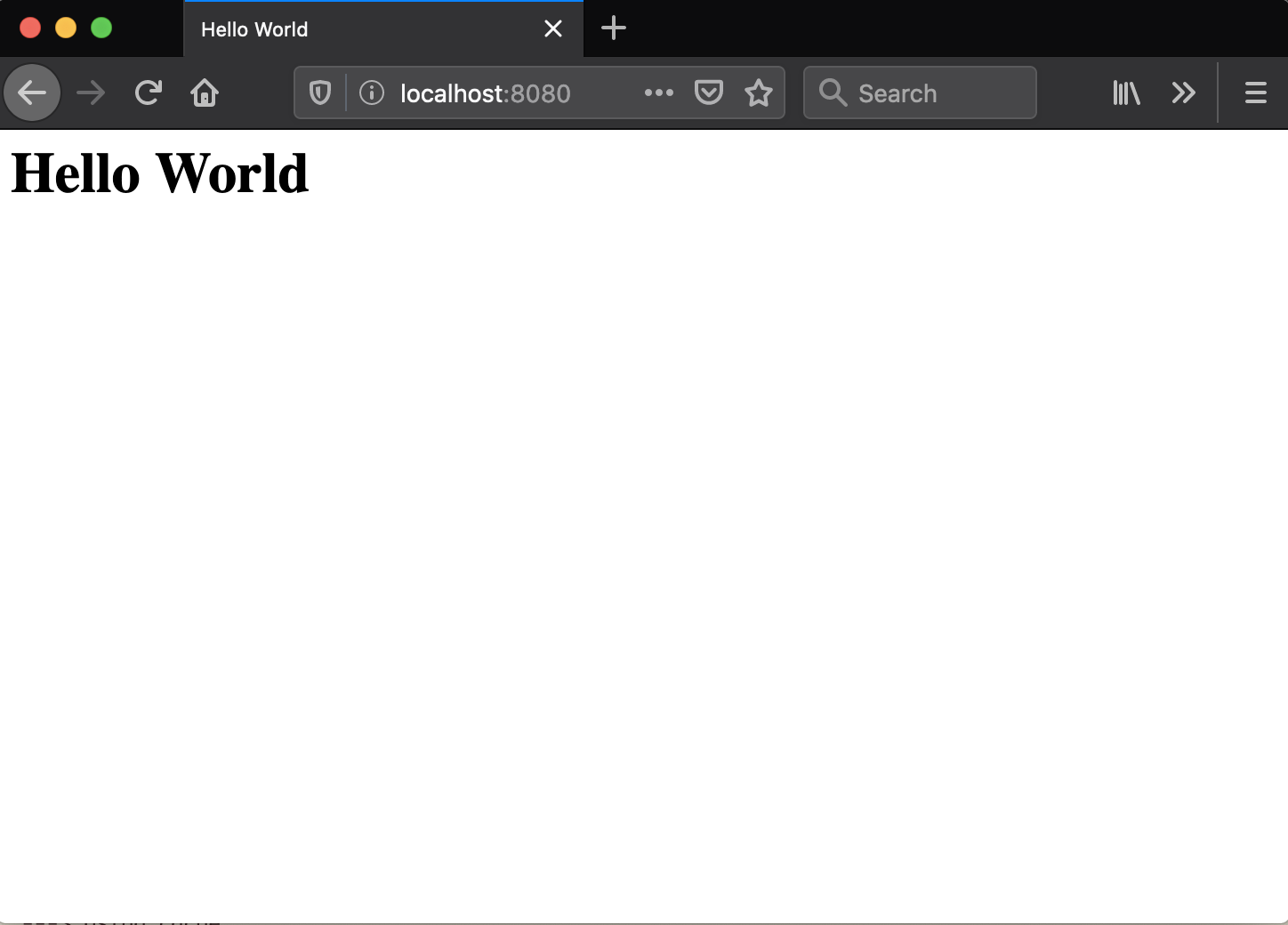 hello world, presented by nginx