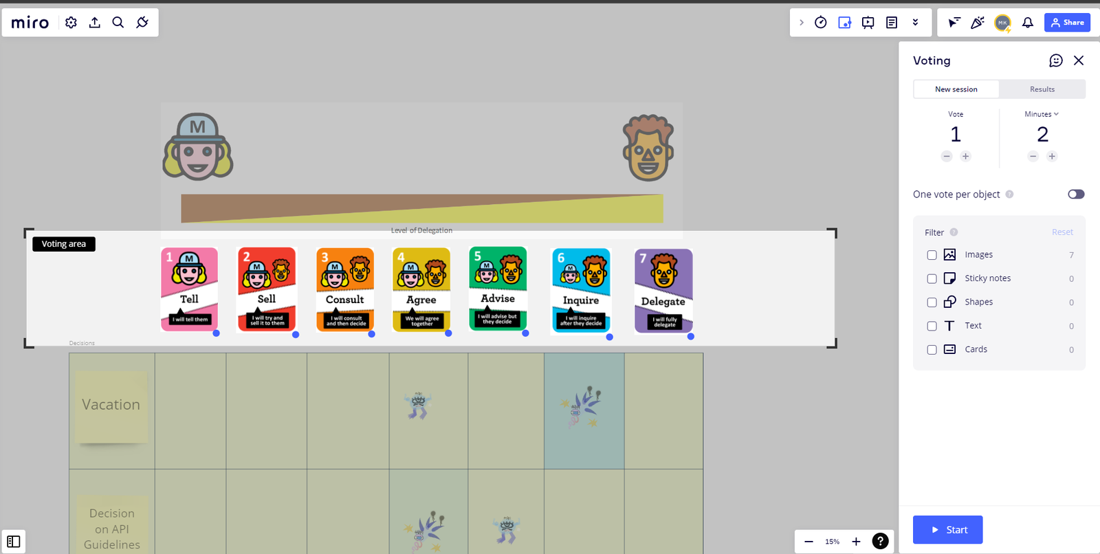 Setting up a voting session